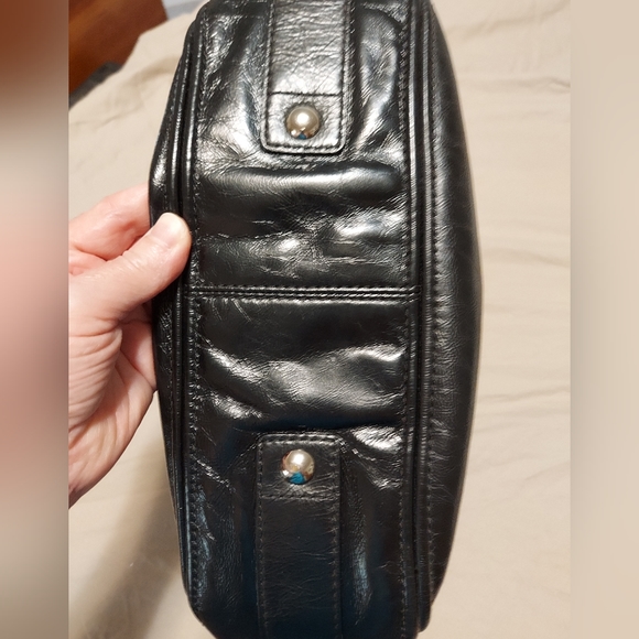 COACH BLACK GENUINE LEATHER BAG - Picture 4 of 7